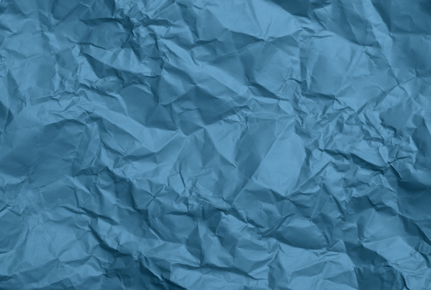 Crumpled Sheet of Blue Paper, Creases and Scuffs